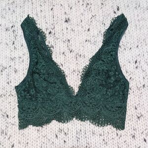 Victoria's Secret green lace bralette XS